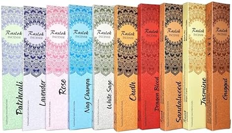Raslok Natural Incense Sticks Pack of 10 Mixed Scents