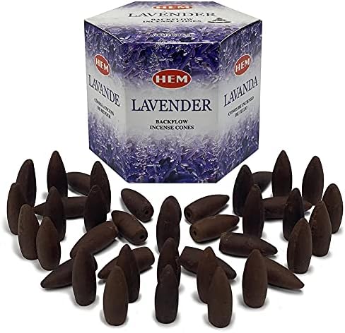 TRUMIRI Lavender Incense Cones 40 Pack for Waterfall Fountain