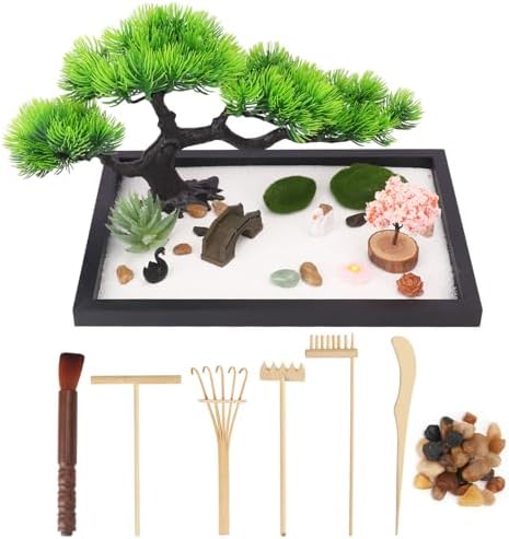 Mini Zen Garden Kit for Desk and Office Decor