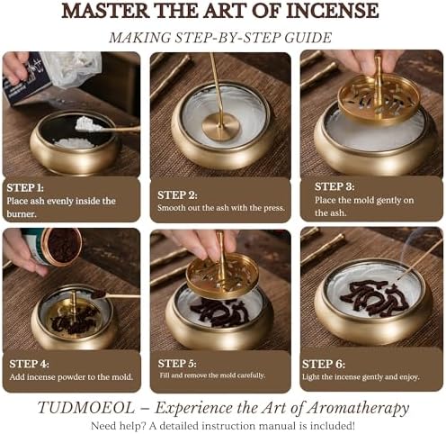 Copper Incense Burner with 16Pcs Tool Kit for Incense Making - Perfect for Yoga Meditation