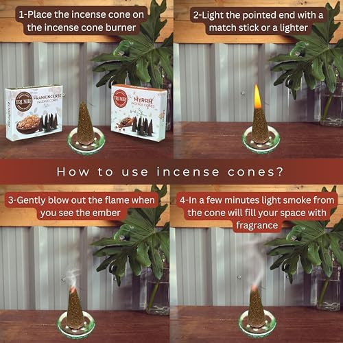 TRUMIRI Incense Cones - 20 Pack 10 Frankincense 10 Myrrh