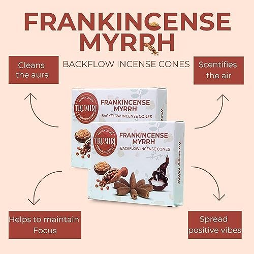 Frankincense Myrrh Backflow Incense - 20 Cones Dual Pack