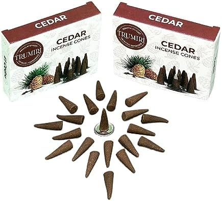 TRUMIRI Cedar Incense Cones - 20 Pack of 10 Dual Incense Cones