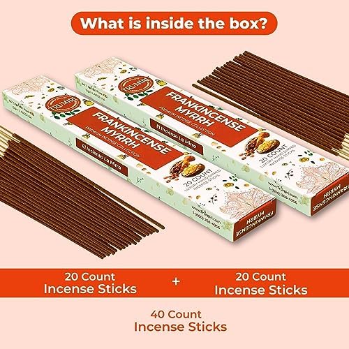 Frankincense and Myrrh Incense Sticks - 40 Sticks in Dual Pack