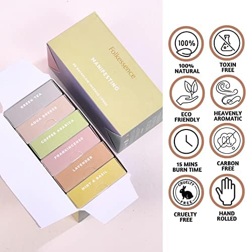 Folkulture Backflow Incense Cones Set of 6 for Meditation