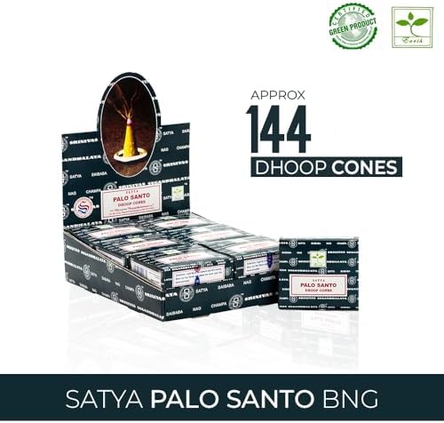 Satya Sai Baba Palo Santo Natural Masala Incense 144 Dhoop Cones in 12 Boxes