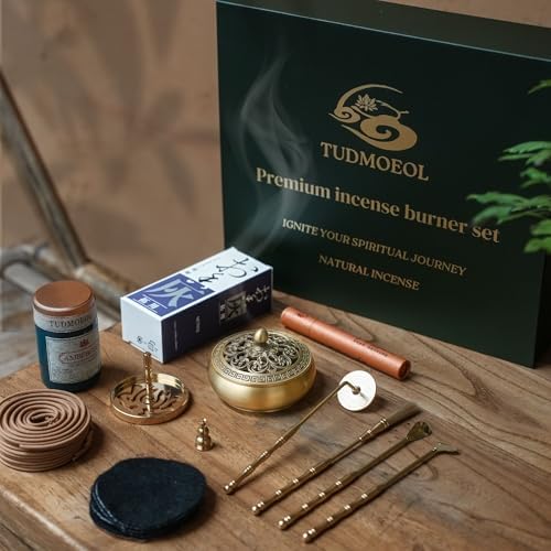 Copper Incense Burner with 16Pcs Tool Kit for Incense Making - Perfect for Yoga Meditation