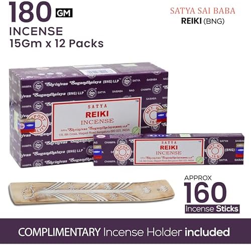 Satya Reiki Incense Sticks 15gmx12 Pack with Raajsee Holder