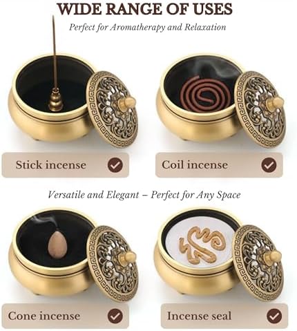 Copper Incense Burner with 16Pcs Tool Kit for Incense Making - Perfect for Yoga Meditation