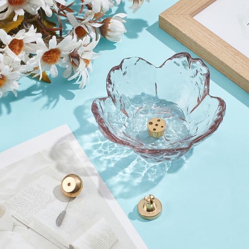 PLIGREAT Glass Cherry Blossom Incense Holder for Sticks and Conical Incense 3 Styles Burner