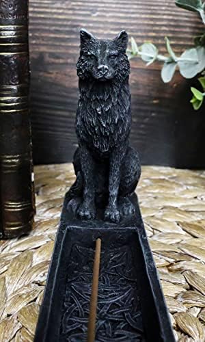 Ebros Moonlight Alpha Wolf Incense Burner Holder Figurine