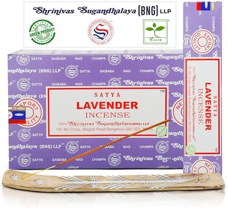 Raajsee Satya Lavender Incense Sticks 15gmx12Pack with Holder