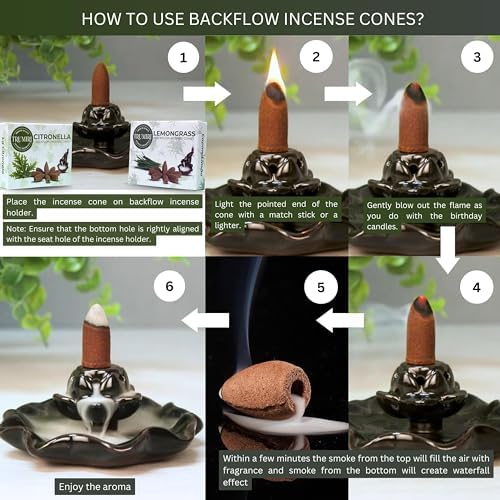 TRUMIRI Backflow Incense Cones 20-Pack Citronella Lemongrass