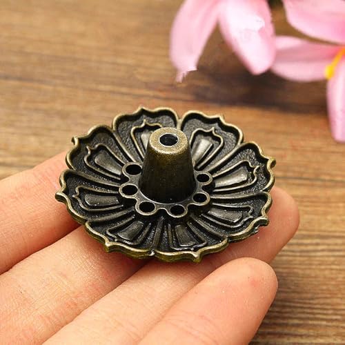 2PCS Brass Lotus Incense Stick Burner with Ash Catcher