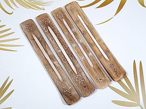 Wooden 2 in 1 Pentacle Incense Holder 5 Inch