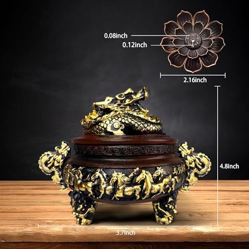 Dragon Resin Incense Burner with Lid and Stand