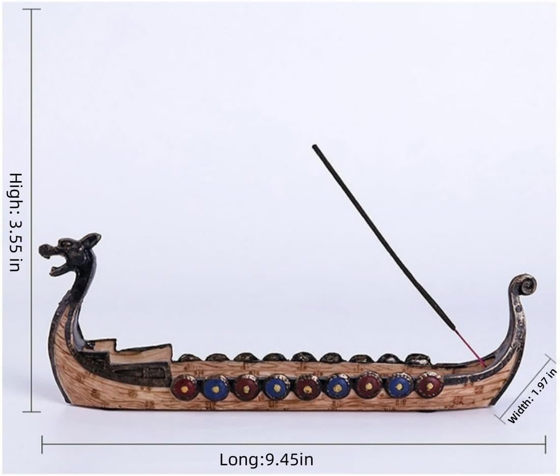 COSIBOA Retro Dragon Boat Incense Burner Holder