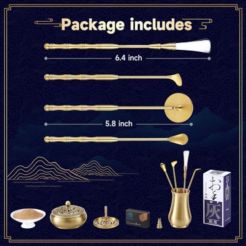 RE RELIURE Chinese Incense Burner Kit with Powder and Charcoal