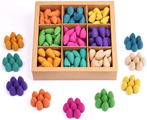 OTOFY Backflow Incense Cones 180 Pcs Natural Floral Waterfall Incense