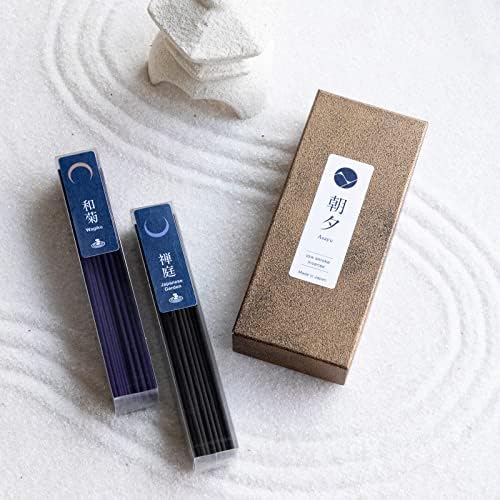 Asayu Japan Low Smoke Incense Sticks - Zen Set for Yoga and Meditation