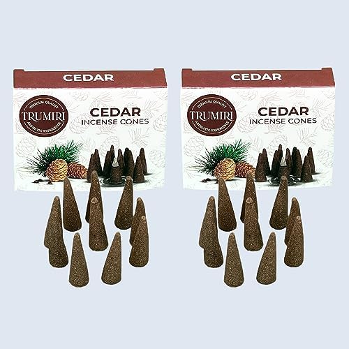 TRUMIRI Cedar Incense Cones - 20 Pack of 10 Dual Incense Cones