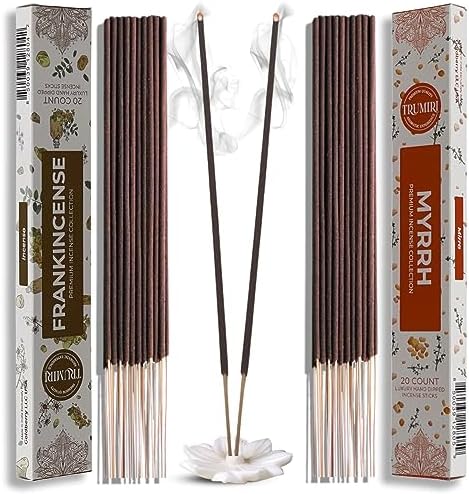 Trumiri Incense Sticks - 40 Pack 20 Frankincense 20 Myrrh