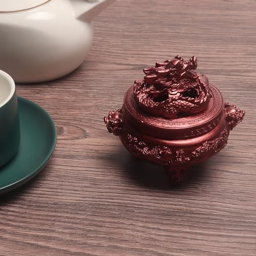Feng Shui Dragon Incense Holder with Lid and Stand for Aromatherapy and Home Decoration