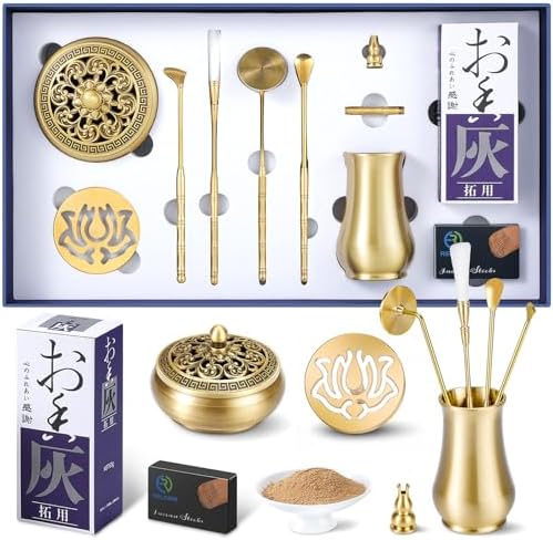 RE RELIURE Chinese Incense Burner Kit with Powder and Charcoal