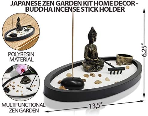 Basic Fundamentals Zen Garden Kit Decor for Home Office Desk