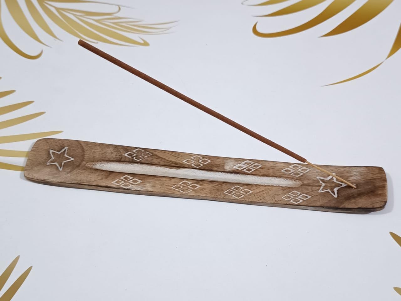 Wooden 2 in 1 Pentacle Incense Holder 5 Inch
