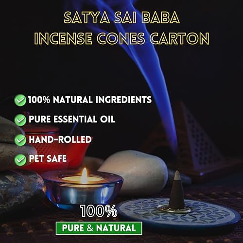 Nag Champa Satya Sai Baba Temple Incense Cones Carton 12 Box
