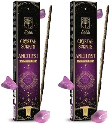 Soul Sticks French Lavender Incense Sticks 20g 5 Crystals Set