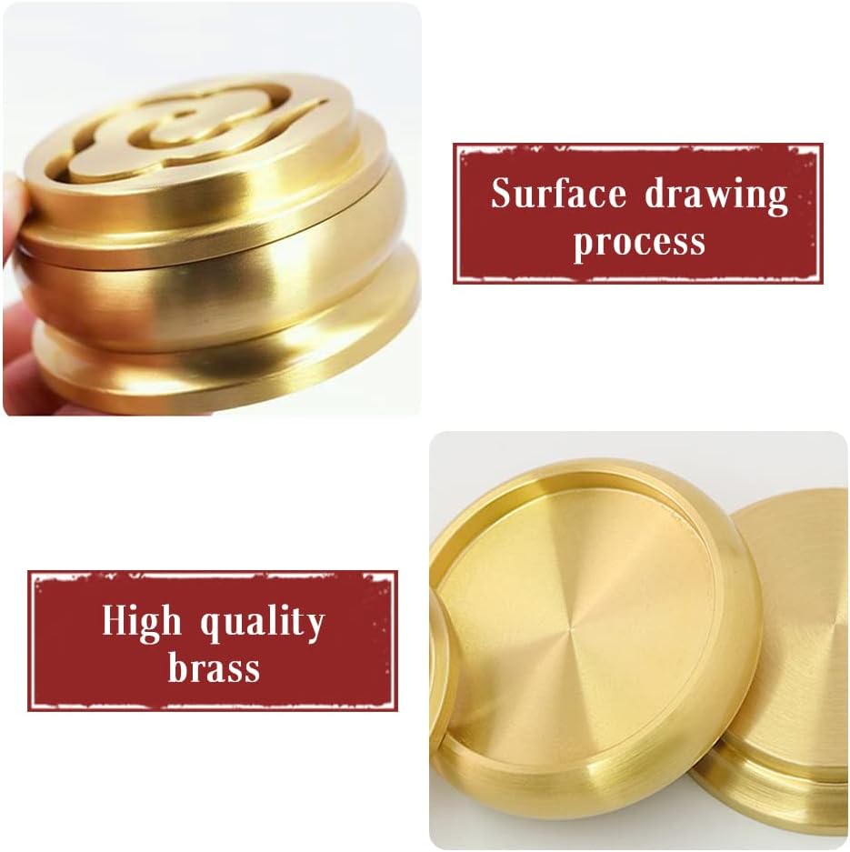 3 In 1 Mini Brass Incense Burner and Ash Press Set