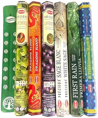 Govinda Hem Incense Sticks Variety Pack with Holder