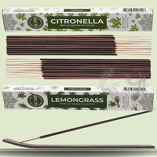 TRUMIRI Organic Incense Sticks - 40 Pack 20 Citronella 20 Lemongrass