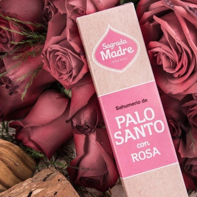 Sagrada Madre Palo Santo Incense Sticks - Rose Scent 9 Inches 16 Pieces