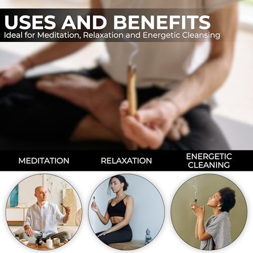 5 Palo Santo Sticks with Holder for Meditation