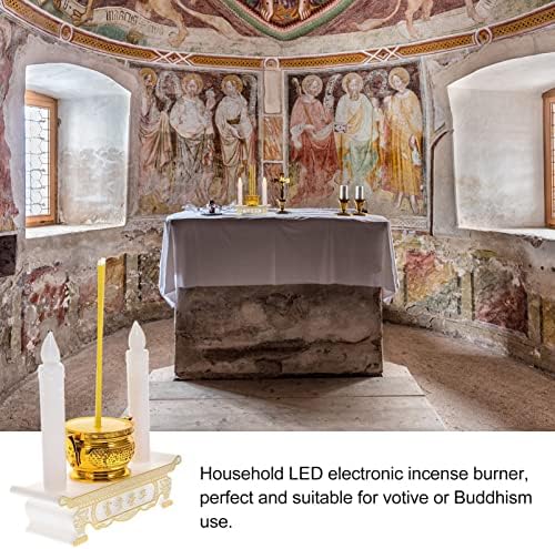 1 Pc LED Incense Burner Kit - Buddhist Wealth Figurine Ornament for Home Decoration