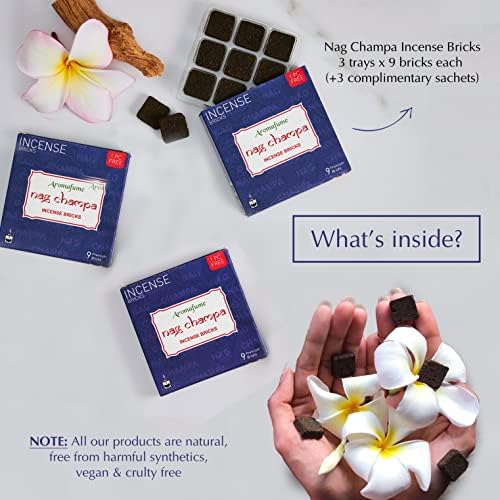 Aromafume Nag Champa Incense Bricks Refill Pack 3x9