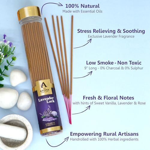 The Aroma Factory Lavender Incense Sticks for Pooja