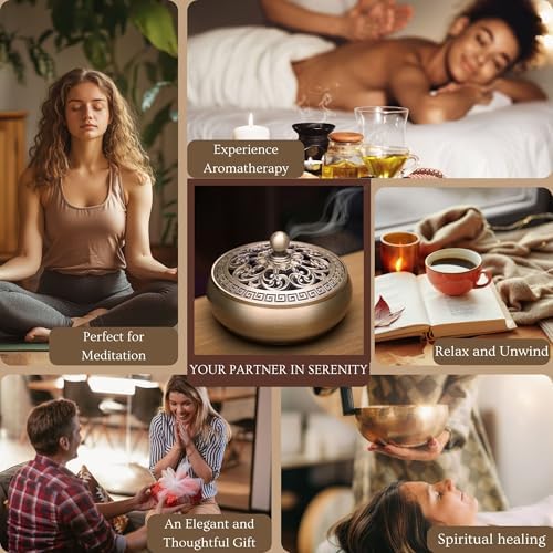 Copper Incense Burner with 16Pcs Tool Kit for Incense Making - Perfect for Yoga Meditation