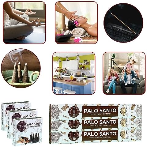 TRUMIRI Palo Santo Incense Sticks Cones Combo Pack