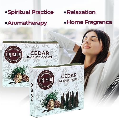 TRUMIRI Cedar Incense Cones - 20 Pack of 10 Dual Incense Cones
