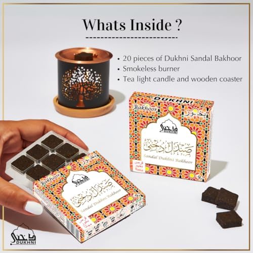 Sandal Bakhoor Set by Dukhni 2 x 9 Pieces Smokeless Burner