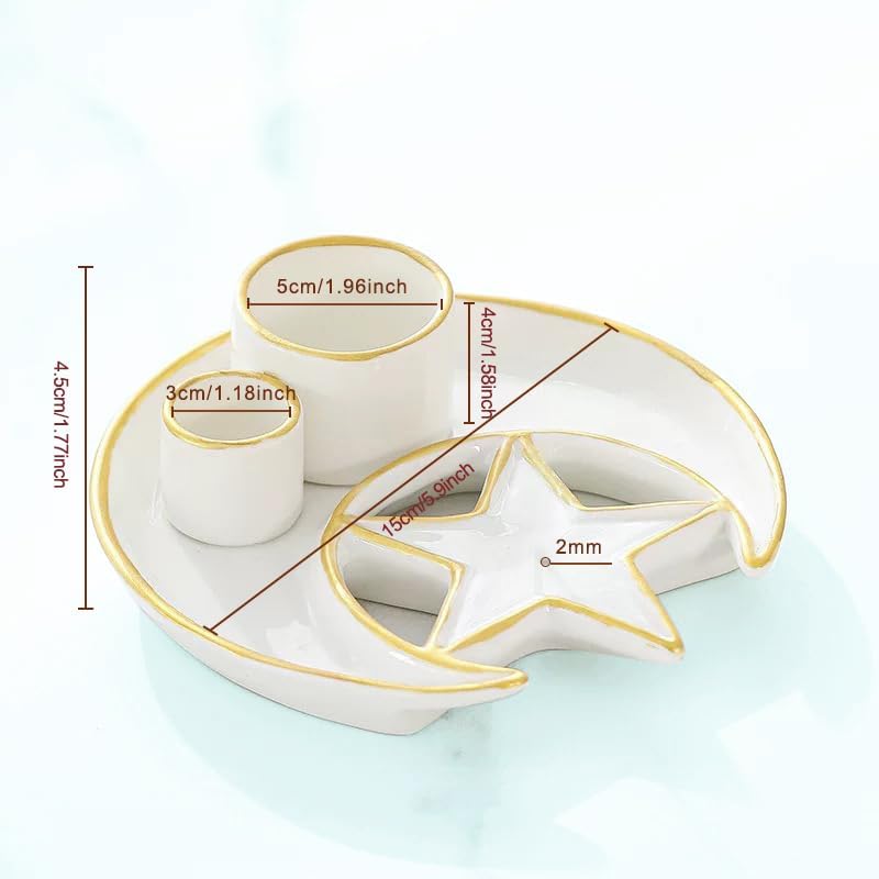 4 in 1 Ceramic Incense Holder for Sage and Palo Santo
