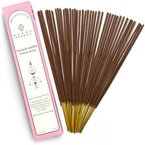 French Vanilla Incense Sticks 40pcs Hand Dipped Natural Burn