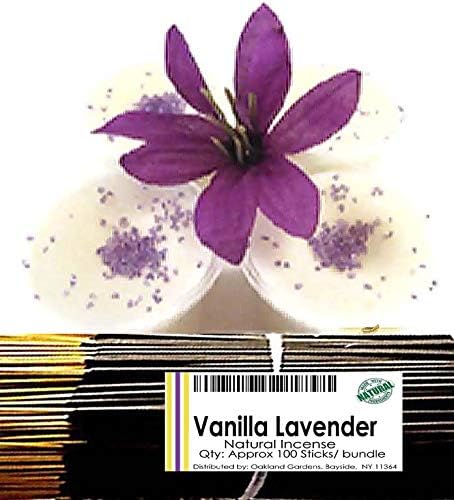 Vanilla Lavender Incense - 100 Sticks Natural Scent
