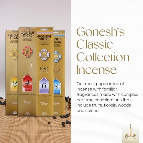 Gonesh Classic Collection 10 Inch Slow Burn Incense Sticks - No 4 100 Pack