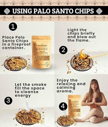PACHAKHESPY Palo Santo Incense Chips 4 oz Natural