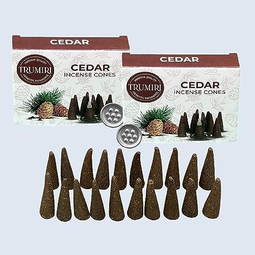 TRUMIRI Cedar Incense Cones - 20 Pack of 10 Dual Incense Cones